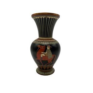 Hand Painted Copper Greek Vase Initialed and Numbered